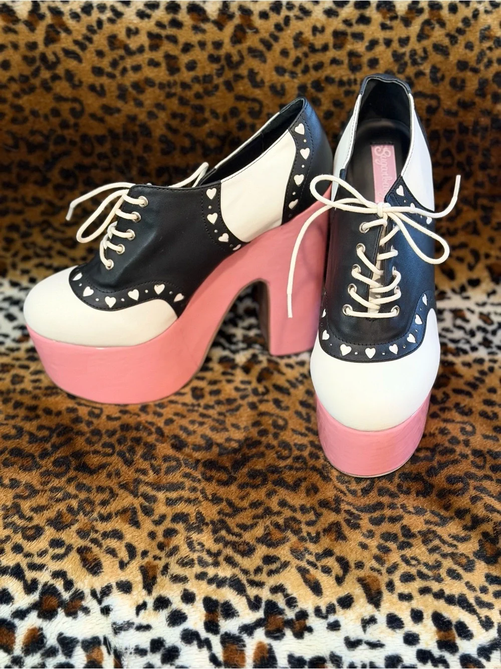 RARE Sugarbaby Dolls Kill Size 9 Pink Platform Oxford Heels Rockabilly